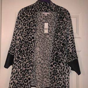 Animal print sweater cardigan NY&C XS NWT